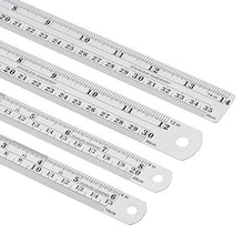 Load image into Gallery viewer, Mr. Pen Steel Rulers, 6, 8, 12, 14 inch Metal Rulers, Pack of 4