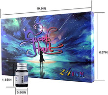 Load image into Gallery viewer, 24 Colors Calligraphy Ink Set, Calligraphy Fountain Glass Dip Pen Color Ink Caligrapher Pen Ink Bottle Set, Gold Powder Drawing Writing Art Ink with Gift Box - 24 x 7ml