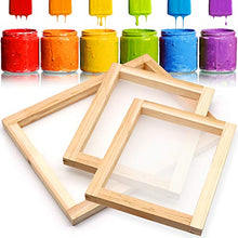 Load image into Gallery viewer, 21 Pieces Screen Printing Starter Kit, Angela&Alex 10 x 14 Inch Wood Silk Screen Printing Frame White Mesh Screen Printing Squeegees Inkjet Transparency Film and Mask Tape