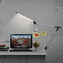 Load image into Gallery viewer, Amzrozky Workbench Light,Drafting Table Lamp for Artist,Architect LED Desk Lamp, Task Lamp with Clamp,Eye-Care Dimmable Office Light with 5 Color 5 Brightness,Touch Control,Memory Function,Silver