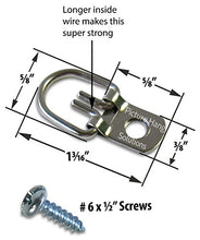 Load image into Gallery viewer, D Ring Picture Hangers with Screws - Pro Quality d-Rings - 100 Pack - Picture Hang Solutions