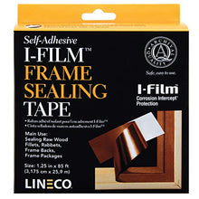 Load image into Gallery viewer, Lineco Self-Adhesive I-Film Frame Sealing Tape 1.25'' x 85 ft. Durable, Flexible, Puncture Resistant for Easy Application. Helps Acids, Corrosive Gases, and Resists Mold and Mildew.