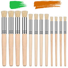 Load image into Gallery viewer, Wooden Stencil Brushes Natural Stencil Bristle Brushes Art Painting Brushes Wood Paint Template Brush for DIY Crafts Card Making Acrylic Oil Watercolor Art Painting Supplies, 3 Sizes (6)