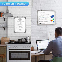 Load image into Gallery viewer, Small Dry Erase White Board, ARCOBIS 12" x 16" Magnetic Hanging Double-Sided Whiteboard for Wall, Portable Mini Easel Board for Kids Drawing, Kitchen Grocery List, Cubicle Planning Memo Board