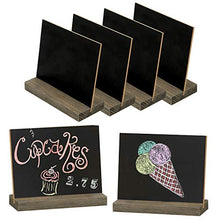 Load image into Gallery viewer, MyGift Mini Tabletop Chalkboard Signs with Rustic Wood Stands, 5 x 6-inch, Set of 6