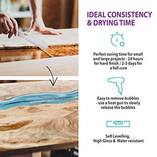 Load image into Gallery viewer, DR CRAFTY Clear Epoxy Resin Crystal Clear Art Resin Epoxy Clear 2 Part Epoxy Casting Resin Kit 2 Quart Countertop Epoxy Wood Epoxy Resin Kit with Bonus Measuring Cups, Plastic Spreader and Sticks