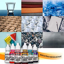 Load image into Gallery viewer, Jacquard Alcohol Inks Set - Vibrant Pinata Colors - Alcohol Ink for Resin - Beautiful Colors On Almost Any Hard Surface - Set of 6 Bundled with Moshify Blending Pen (7 Items)