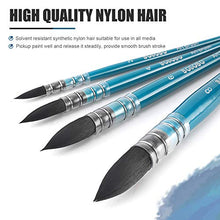 Load image into Gallery viewer, BOSOBO Paint Brushes Set, 4 Pcs Professional Round Mop Nylon Hair Artist Paintbrushes for Watercolor, Acrylic, Oil, Gouache, Ink Wash, Canvas Painting, Art Work & Crafts, Pro Adults Painting Supplies
