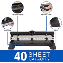 Load image into Gallery viewer, Swingline Hole Punch, Heavy Duty Hole Puncher, Adjustable, 2-7 Holes, 40 Sheet Punch Capacity, Black (74440)