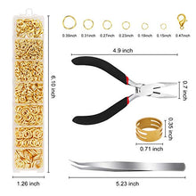 Load image into Gallery viewer, 1500 Pieces Jump Rings with Lobster Clasps and Jewelry Pliers for Jewelry Making Supplies Findings and Necklace Earring Repair (Gold)