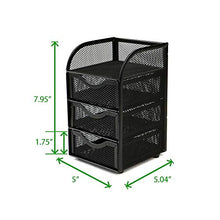 Load image into Gallery viewer, Mind Reader Mini Desk Supplies Office Supplies Organizer, 3 Drawers, 1 Top Shelf, Black