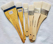 Load image into Gallery viewer, Encaustic Oil Acrylic Hake Brush Set of 6 (2 Soft Hair, 4 Hog Bristle)