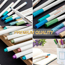 Load image into Gallery viewer, Metallic Markers, Permanent Metallic Paint Pens, Fine Point Doodle Dazzle Marker for Black Paper, Art, Card Making, DIY Photo Album, Scrapbook Crafts, Metal, Ceramic, Glass(26 Colors)