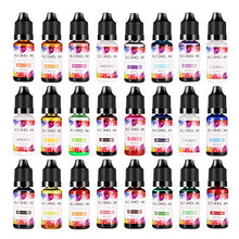 Load image into Gallery viewer, Alcohol Ink Set, 24 Colors High Concentrated Alcohol-Based Resin Ink, Alcohol Paint Dye for Resin Art, Tumblers Coasters Making (24 x 0.35oz)