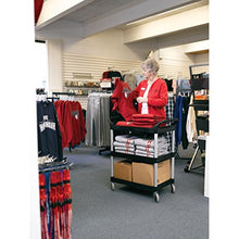 Load image into Gallery viewer, Rubbermaid Commercial Products Heavy Duty 3-Shelf Rolling Service/Utility/Push Cart, 200 lbs. Capacity, Black, for Foodservice/Restaurant/Cleaning/Workplace