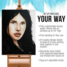 Load image into Gallery viewer, U.S. Art Supply Nantucket Extra Large Wooden H-Frame Studio Easel with Artist Storage Drawer and Shelf - Mast Adjustable to 86" High, Sturdy Beechwood Canvas Holder Stand - Painting, Drawing Sketching