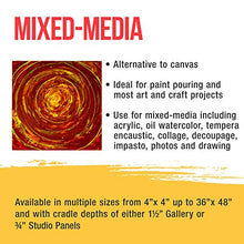 Load image into Gallery viewer, U.S. Art Supply 12" x 12" Birch Wood Paint Pouring Panel Boards, Studio 3/4" Deep Cradle (Pack of 3) - Artist Wooden Wall Canvases - Painting Mixed-Media Craft, Acrylic, Oil, Watercolor, Encaustic