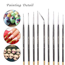 Load image into Gallery viewer, Xileyw Fine Enamel Detail Brushes Set - 9 Pieces Miniature Paint Brushes for Detailing Art Painting - Acrylic, Watercolor, Painting Models, Airplane Kits,Tempera, Face Painting, Nail Art Painting,