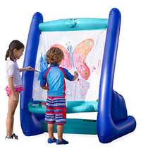 Load image into Gallery viewer, HearthSong Heavy-Duty Vinyl Inflatable Indoor and Outdoor Easel for Kids with Paints, Sponges, Paintbrush, and Built-in Art Tray, 39" L x 27" W x 50" H