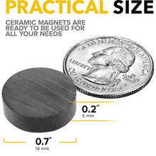 Load image into Gallery viewer, Craft Magnets - 18 mm (.709 inch) Round Disc Ceramic Magnets - Flat Circle Magnets for Crafts, Science & DIY - Ferrite Small Magnets Perfect for Refrigerator, Whiteboard, Fridge - 30 PCs