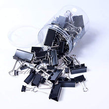 Load image into Gallery viewer, 120Pcs Binder Clips - Paper Clamps Assorted Sizes, Paper Binder Clips, Metal Fold Back Clips with Box for Office, School and Home Supplies