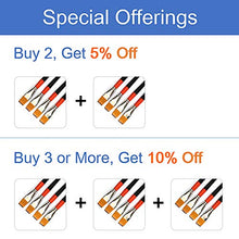 Load image into Gallery viewer, One Inch Flat Bright Paint Brush, Pack of 4, Premium Quality Synthetic Sable Hair for Acrylic Watercolor Oil Gouache Painting by Students, Professionals and Artists