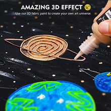 Load image into Gallery viewer, 3D Fabric Paint, Magicfly 40 Colors Permanent Textile Paint with 3 Brushes and Stencils, Permanent Fabric Paint with Fluorescent, Glow in The Dark, Glitter, Metallic Colors for Clothing, T-Shirt, Glas