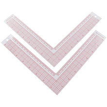 Load image into Gallery viewer, ZYAMY 2pcs Plastic L-Square Rulers 5808 Tailor Ruler Craft Tools French Curve Sewing Measuring Ruler Professional DIY Craft Tailor Craftsman Sewing Tools