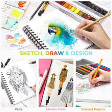 Load image into Gallery viewer, Mix Media Pad, Ohuhu 10"×7.6" Mixed Media Art Sketchbook, 120 LB/200 GSM Heavyweight Papers 62 Sheets/124 Pages, Spiral Bound Mixed Media Paper Pad for Acrylic, Watercolor, Painting