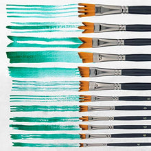 Load image into Gallery viewer, U.S. Art Supply 12 Piece Special Effects Artist Paint Brush Set - Professional Taklon Synthetic FX Brushes, Ribbon, Muti-Liner, Angular - Create Grass, Hair, Fur - Watercolor, Acrylic, Gouache, Oil
