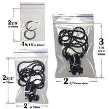 Load image into Gallery viewer, 300 Pcs Small Bags for Jewelry - 2 Mil Clear Reclosable Poly Zipper Bags Sizes 1.5" x 2.3", 2" x 2.7", 2.4" x 3" for Pills, Vitamins