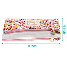 Load image into Gallery viewer, IPOW Flower Floral Canvas Cosmetic Pen Pencil Stationery Pouch Bag Case, Pastoral, Set of 4