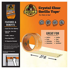 Load image into Gallery viewer, Gorilla Crystal Clear Duct Tape, 1.88” x 9 yd, Clear, (Pack of 1) - 6027002