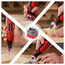 Load image into Gallery viewer, AVID POWER Cordless Rotary Tool with 2.0 Ah 8V Li-ion Battery, 5-Speed, 4 Front LED Lights and 60pcs Accessories Kit for Carving, Engraving, Sanding, Polishing and Cutting