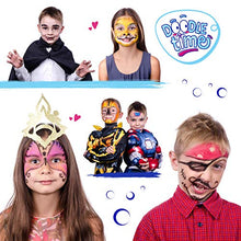 Load image into Gallery viewer, Doodle Time Face Paint Crayons Kit! Face and Body Paint Stick for Halloween Makeup, Face Painting at Parties, Clown Costume Facepaint for Kids! White, Black, Green, Blue, Red, Pink and More!