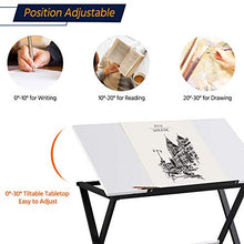 Load image into Gallery viewer, YAHEETECH Drafting Table Artist Desk Draft Desk Drawing Paninting Studying Table w/Tilted Tabletop Art Craft Work Station for Adults Teens Home Office Use