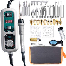 Load image into Gallery viewer, Wood Burning Kit | PEEWF Professional Pyrography Stencils Tool Supplies Adjsutable Temperature Wood Burner Tool Iron Soldering Stippling Kit with Heat Pen Tips for Adult Beginners