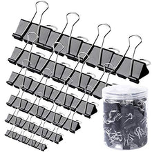 Load image into Gallery viewer, 120Pcs Binder Clips - Paper Clamps Assorted Sizes, Paper Binder Clips, Metal Fold Back Clips with Box for Office, School and Home Supplies