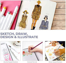 Load image into Gallery viewer, Marker Pads Art Sketchbook, Ohuhu 8.9"×8.3" Portable Square Size, 120 LB/200 GSM Drawing Papers, 60 Sheets/120 Pages, Spiral Bound Sketch Book, Specially Designed for Alcohol Markers