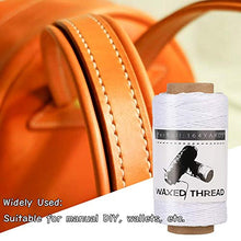 Load image into Gallery viewer, Jupean Waxed Thread, 150m /164Yards White Leather Waxed Thread, Leather Sewing Thread, Hand Stitching Thread for Hand Sewing Leather, Bookbinding, and Beginners Leather Craft DIY