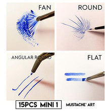 Load image into Gallery viewer, Detail Paint Brush Set - 15 pcs Synthetic Hair Art Paint Brush Set for Detail Painting, Watercolor, Acrylic, Oil Painting