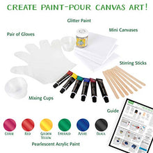 Load image into Gallery viewer, Crayola Siganture Paint-Pour Canvas Art Painting Kit, Marbleizing Mini Canvas, 29 Piece (Pack of 1)