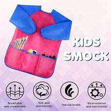 Load image into Gallery viewer, Bassion Pack of 2 Kids Art Smocks, Children Waterproof Artist Painting Aprons Long Sleeve with 3 Pockets for Age 2-6 Years Gifts