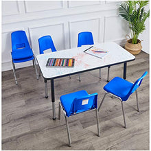 Load image into Gallery viewer, Amazon Basics School Classroom Stack Chair, 16-Inch Seat Height - 6-Pack, Chrome Legs, Blue
