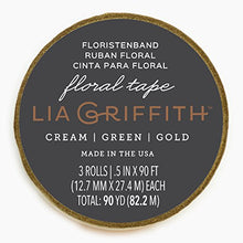 Load image into Gallery viewer, Lia Griffith PLG11024ST Craft Stem Tape, Cream, Green and Gold, 90 Total Yards, 3 Pack