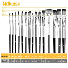 Load image into Gallery viewer, Adkwse Paint Brush Set,15 Pcs Artist Paintbrushes for Acrylic Oil Watercolor Canvas Gouache Body Face Easter Halloween Pumpkin Rock Painting Brushes Includes Pop-up Carrying Case