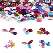 Load image into Gallery viewer, JPSOR 600pcs Gems Acrylic Flatback Rhinestones Gemstone Embellishments, 6 Shapes, 6-13mm