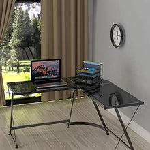 Load image into Gallery viewer, SimpleHouseware Desk Organizer 3 Tray w/ Sliding Drawer and Hanging File Holder, Black