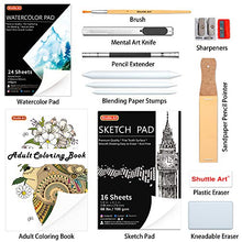 Load image into Gallery viewer, Shuttle Art 123 Pack Art Pencil Set, 36 Watercolor Pencils,36 Oil Based Pencils,12 Sketch Pencils,12 Metallic Color Pencils,12 Charcoal Pencils,15 Pieces Drawing Kit, Great Gift for Kids Adults