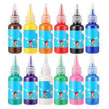 Load image into Gallery viewer, Homkare Finger Paint 12 Colors Non Toxic Washable Finger Paints for Toddler Kids Finger Paint Set for DIY Crafts Painting (12 x 30ml/1.01 fl.oz)